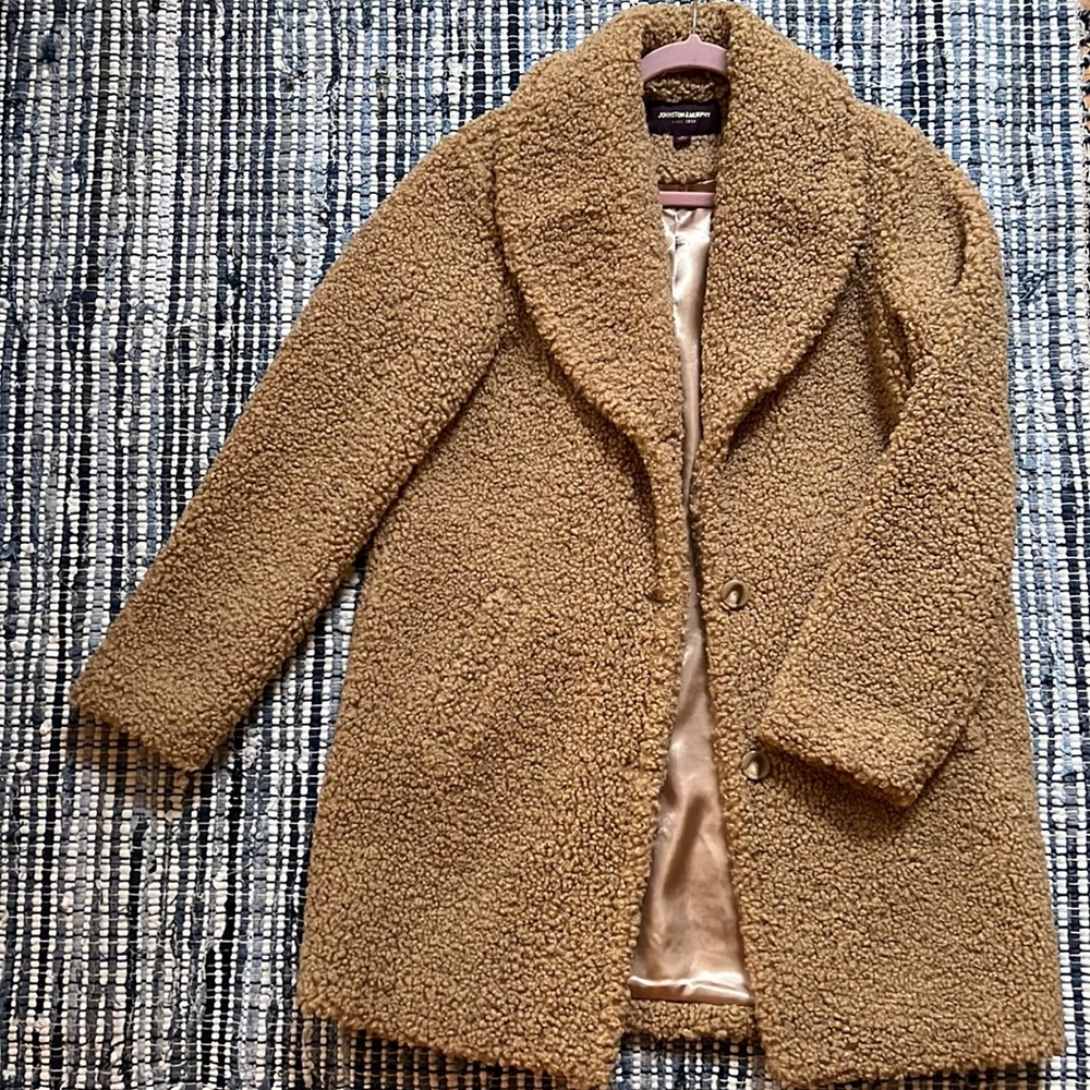 Button-Front Teddy Coat